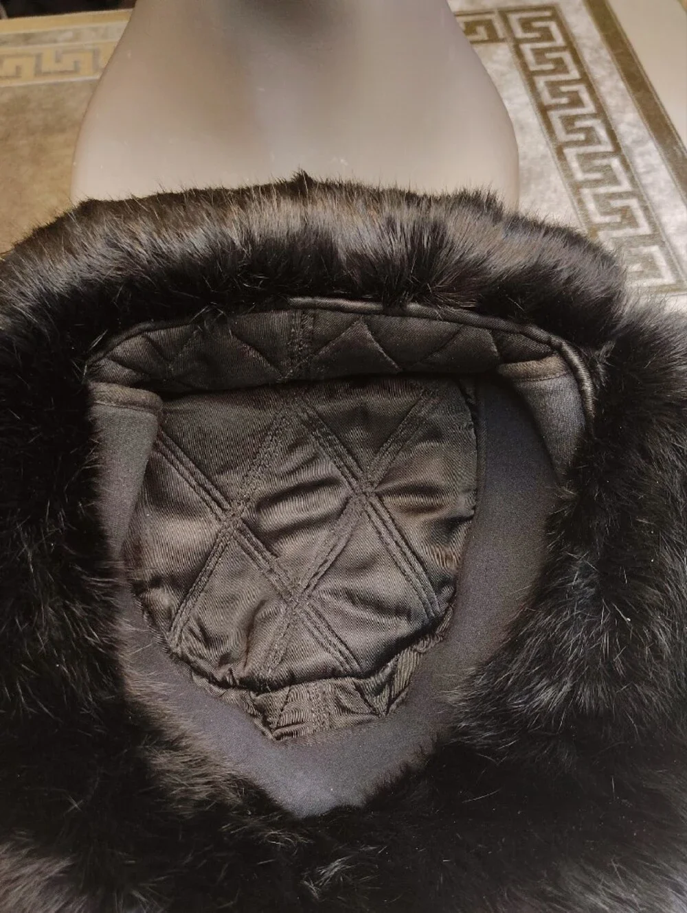 Black Rabbit Fur Trapper Hat